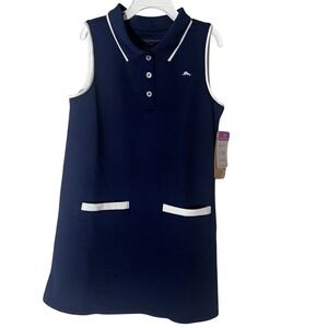 Tommy Bahama Active‎ Kids Navy Polo Dress & White Shorts Set M 7 8